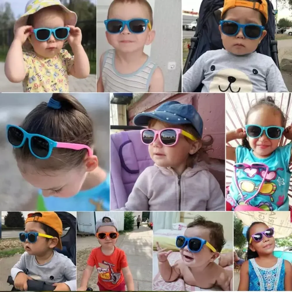 New colorful sunglasses kids 1-5 purple and yellow